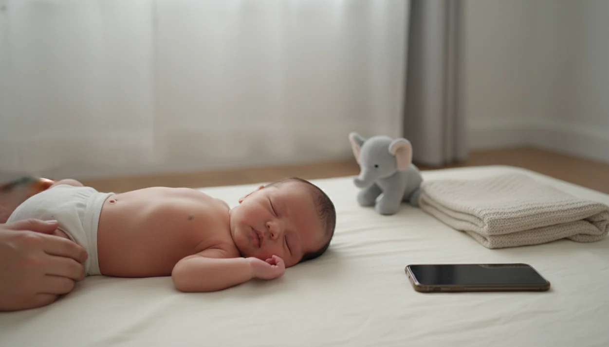 Safe newborn contest photo on a plain white sheet.